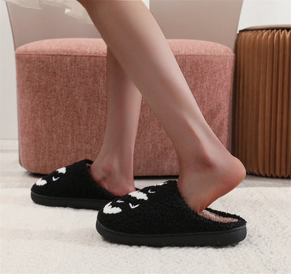 Flag Village Funny Bat Slipper Halloween Pumpkin Flat Indoor House Shoes For Women Men Soft Plush Cozy Horror Fashion Halloween Gifts