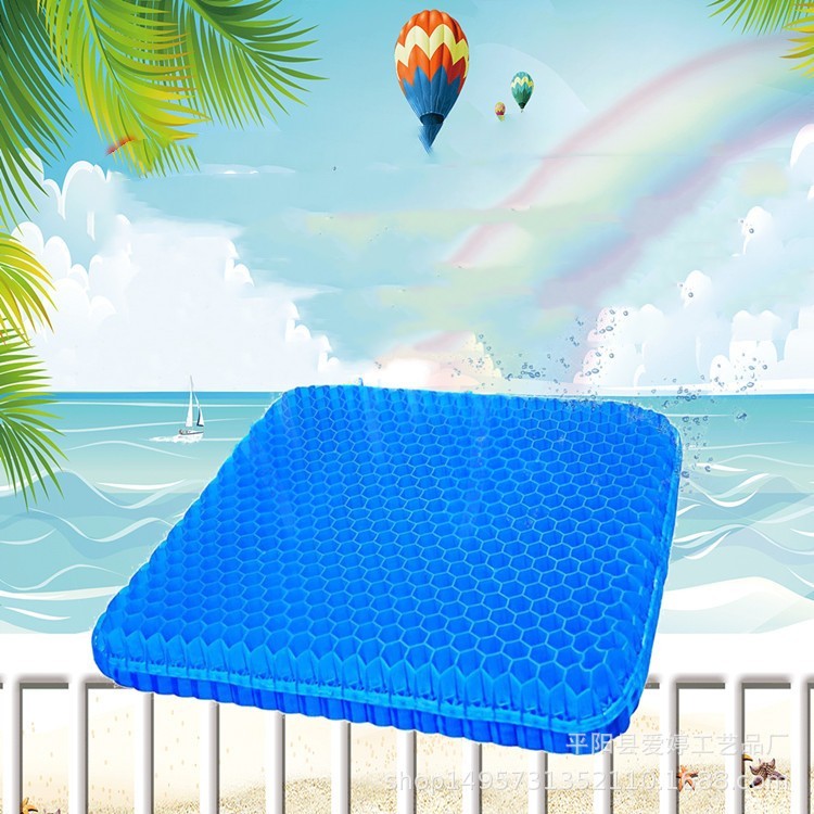 Flag Village Auto Tools Summer Gel Seat Cushion Breathable Honeycomb Design For Pressure Relief Back Tailbone Pain For Home And Car