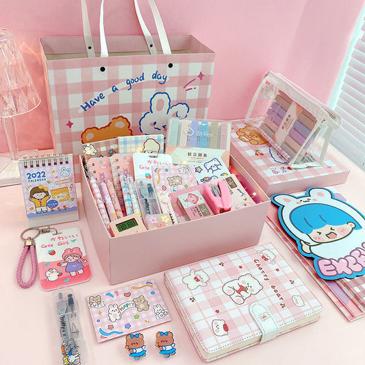 Flag Village Girl Students' Supplies Stationery Set Gift Box