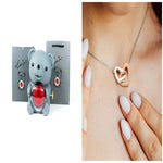 Flag Village Eternal Rose Teddy Bear Gifts Box With Necklace Rotate Rose Jewelry Box Valentine Wedding Storage Gift Case For Women Girlfriend