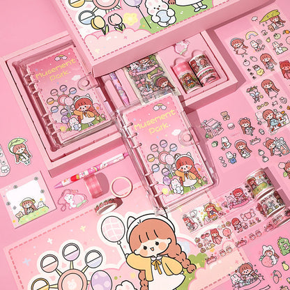 Flag Village Hand Account Book Gift Box Set Cute Girl Heart Notebook