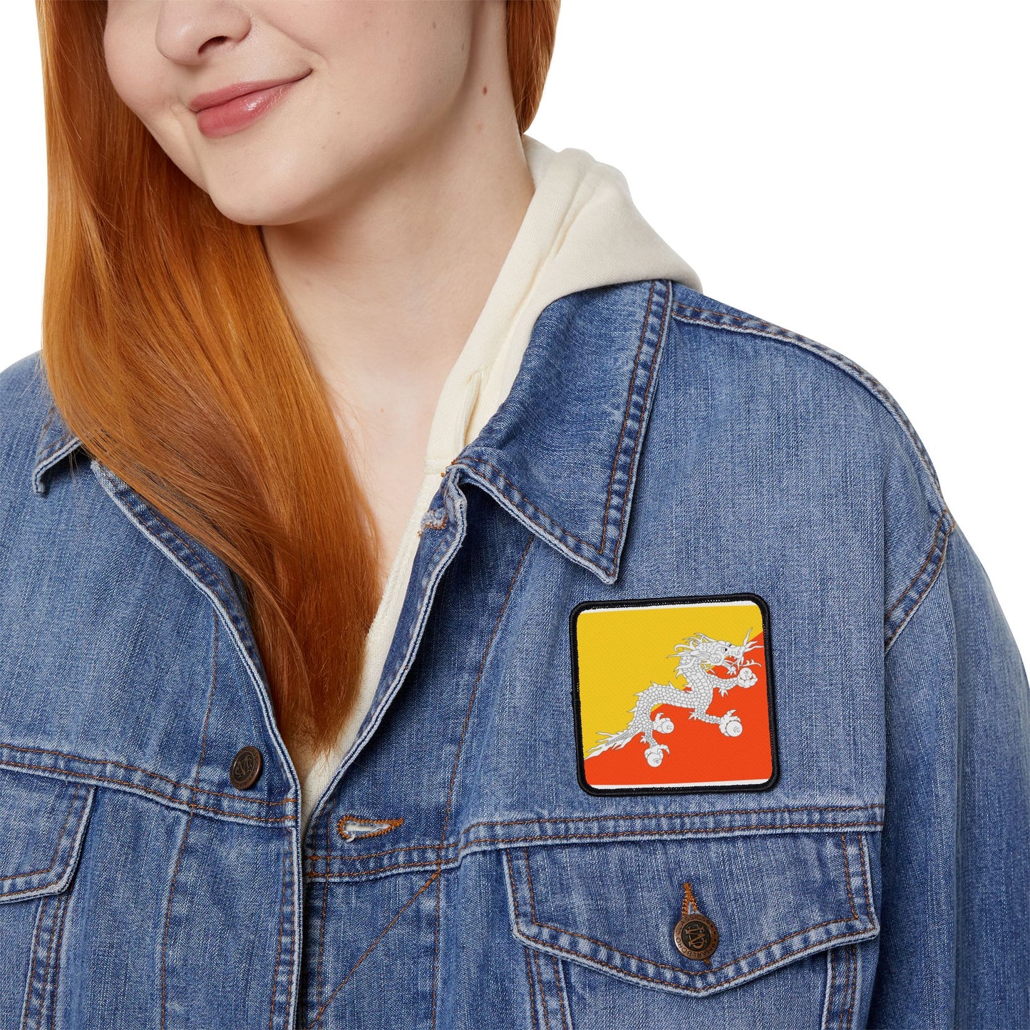 Flag Village Bhutan Flag Embroidery Iron-On Patches