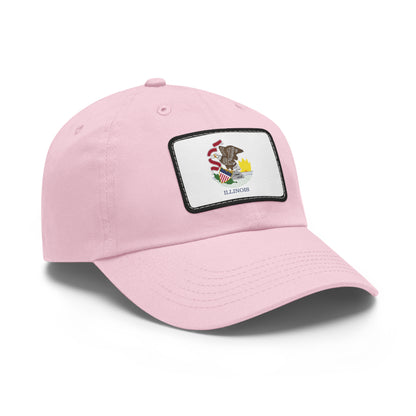 Flag Village USA Illinois State Flag Hat Cap with Leather Patch