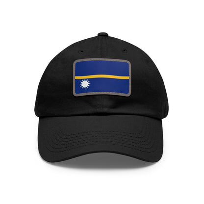 Flag Village Nauru Flag Hat Cap with Leather Patch