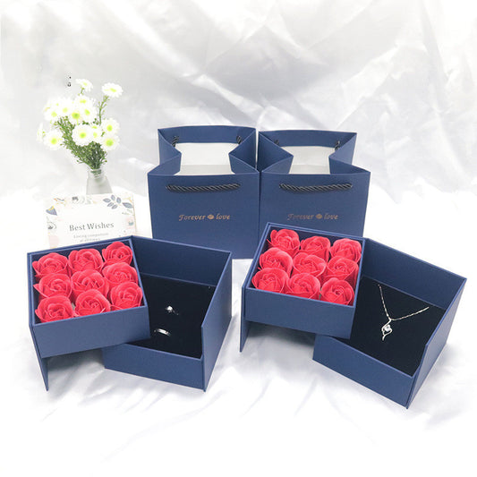 Flag Village Christmas Eternal Flower Love Rotating Gift Box