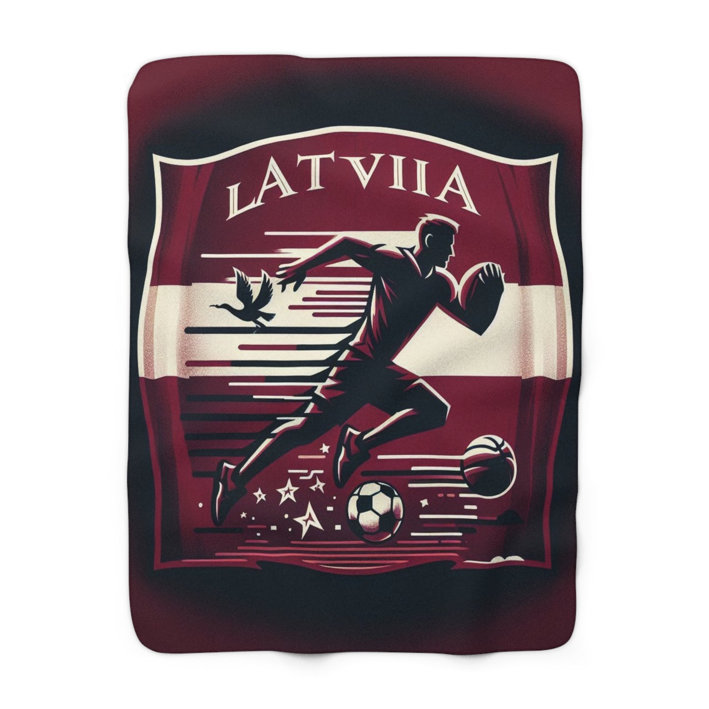 Flag Village Latvia Sporting Flag Sherpa Fleece Blanket LVA0001
