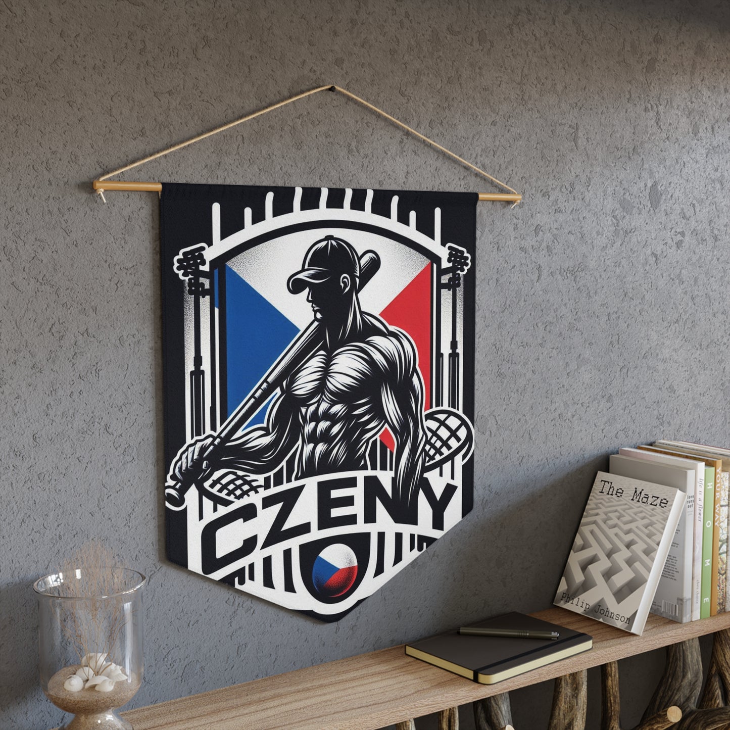 Flag Village Czech Flag Pennant Sporting Home Wall decoration CZE0002