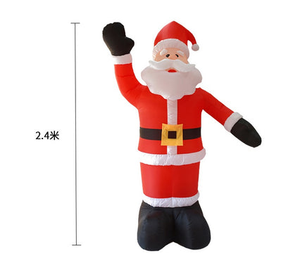 Flag Village Christmas Inflatable Decoration Courtyard Layout 24m Santa Claus Inflatable Model Party Gifts Outdoor Decoration