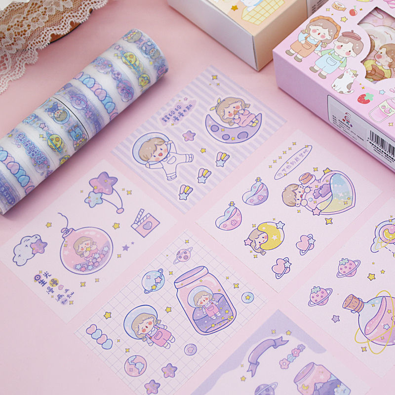 Flag Village Hand Account Sticker Tape Gift Box Set