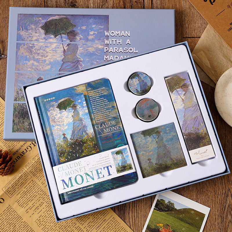 Flag Village Oil Painting Hand Account Set Creative Art Notebook Notepad Gift Box