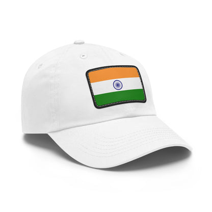 Flag Village India Flag Hat Cap with Leather Patch