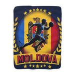 Flag Village Moldova Sporting Flag Sherpa Fleece Blanket MDA0004