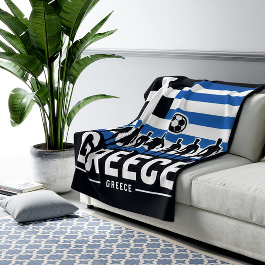 Flag Village Greece Sporting Flag Sherpa Fleece Blanket GRC0002