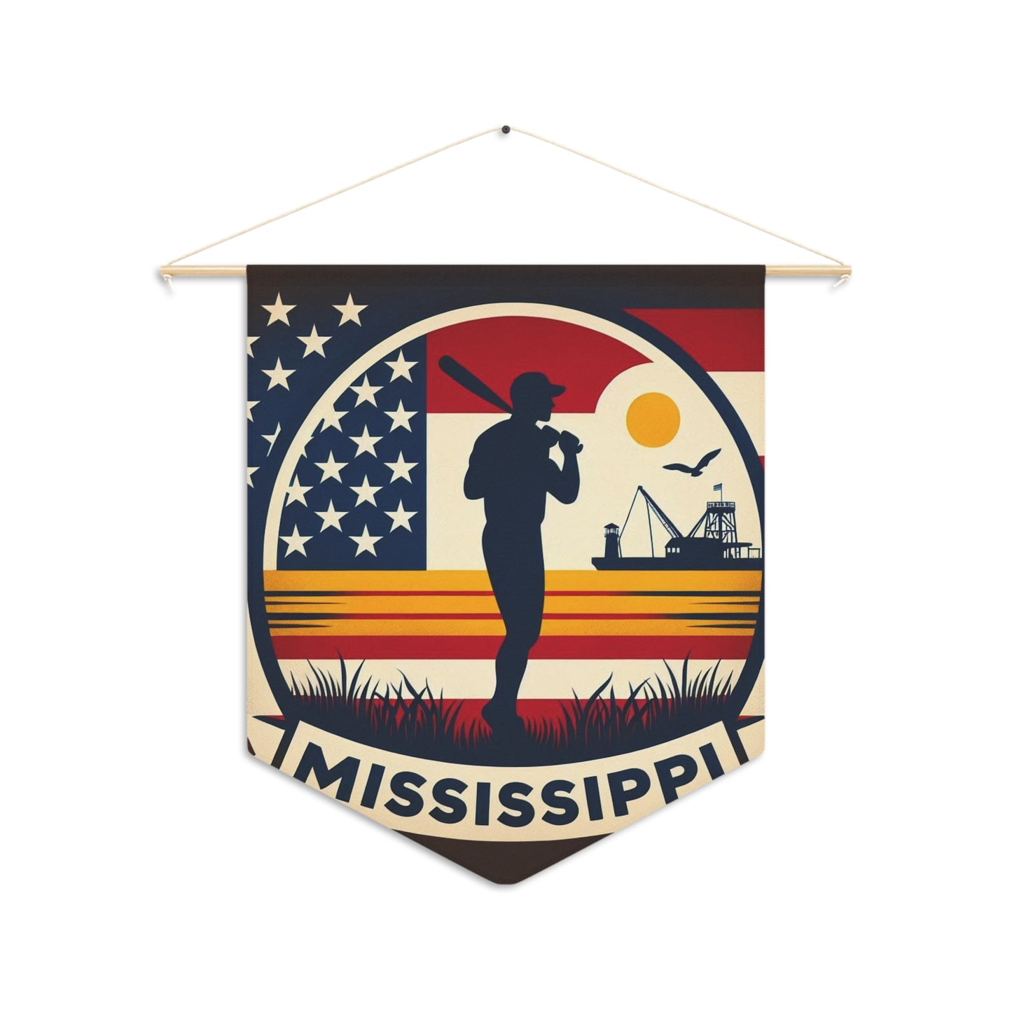 Flag Village Mississippi State Flag Pennant Sporting Home Wall decoration MS0002