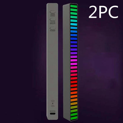 Flag Village Auto Tools New Car Sound Control Light RGB Voice-Activated Music Rhythm Ambient Light With 32 LED 18 Colors Car Home Decoration Lamp