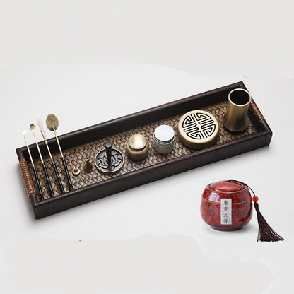 Flag Village Solid Wood Incense Road Set Agarwood Tools Pure Copper Incense Burner Gift Box