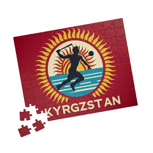 Flag Village Kyrgyzstan Sporting Flag Puzzle (110, 252, 520, 1014-piece) KGZ0001