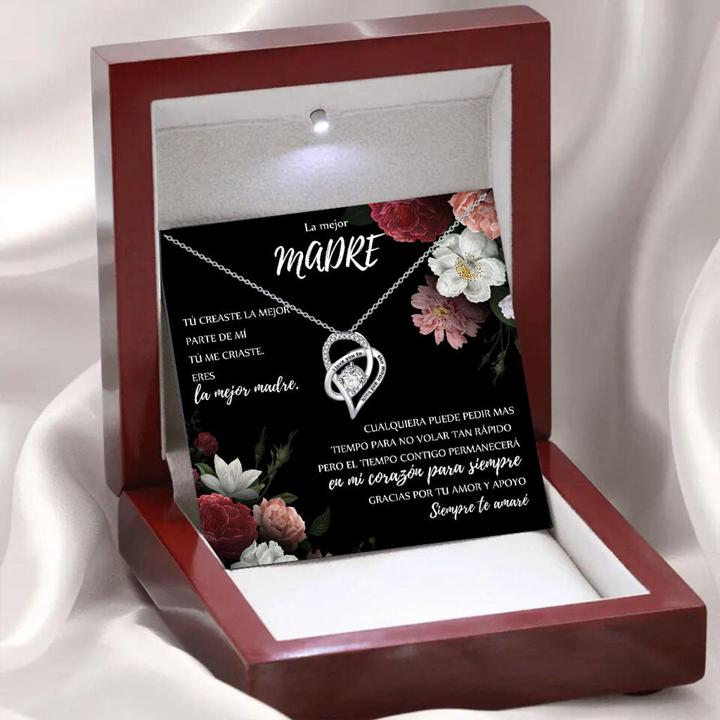 Flag Village Mother's Day Gift Rosewood Lamp Box Suit Hollow Heart-shaped Zircon Pendant Necklace