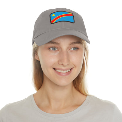 Flag Village Democratic Republic Of The Congo Flag Hat Cap with Leather Patch