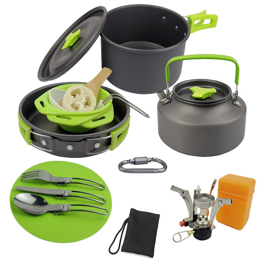 Flag Village Camping Teapot Set Pot Stove Set 2-3 People Picnic Stove Tableware