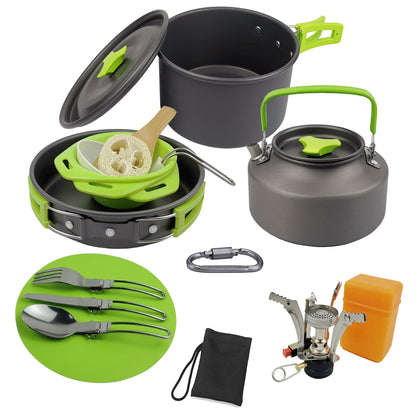 Flag Village Camping Teapot Set Pot Stove Set 2-3 People Picnic Stove Tableware