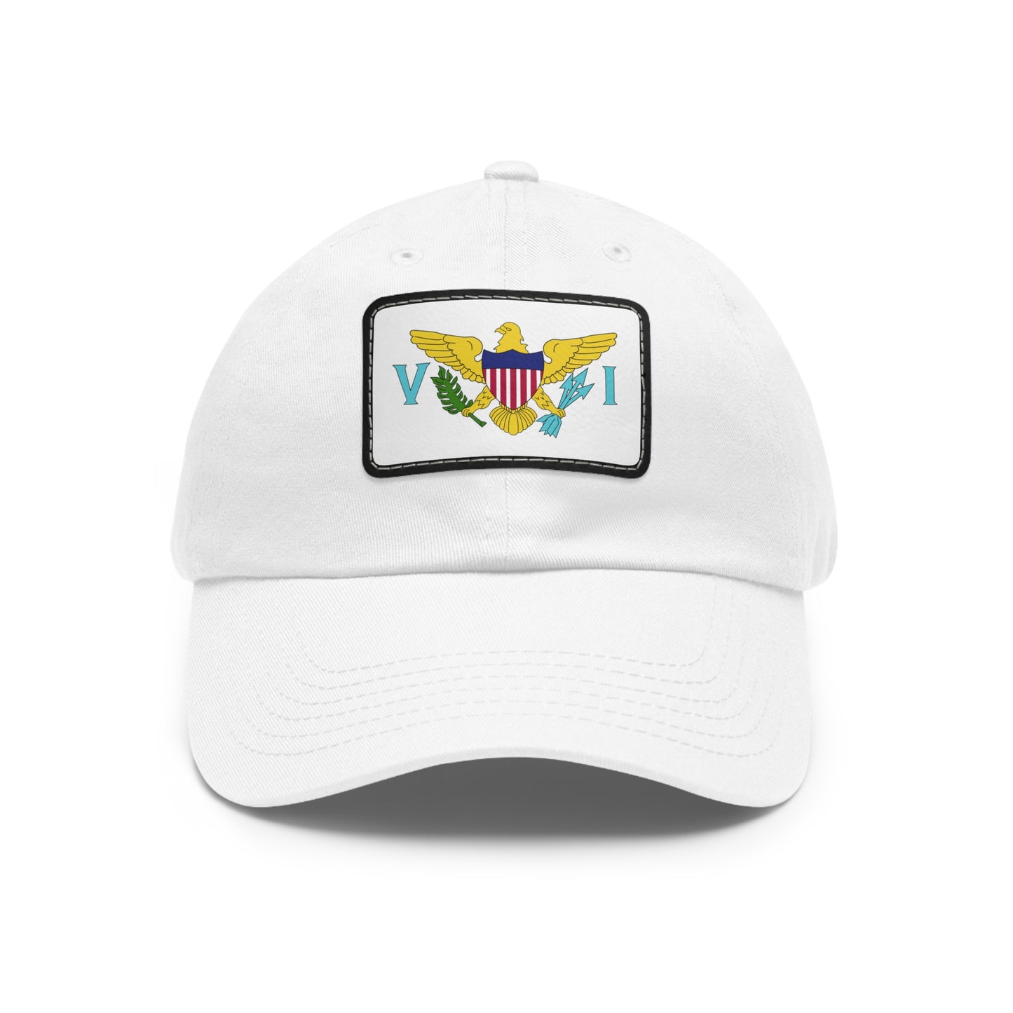 Flag Village Virgin Islands(U.S. Virgin Islands) Flag Hat Cap with Leather Patch