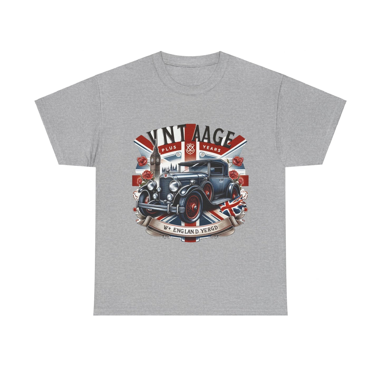 Flag Village UK Vintage Car Flag T-SHIRT Heavy Cotton Tee UK0007
