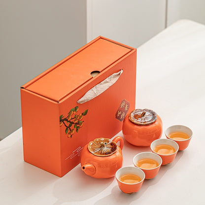Flag Village Gift Box With Hand Gift Set Ceramic Tea Set Suit
