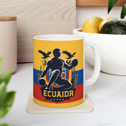Flag Village Ecuador Sporting Flag Ceramic Coffee Mug 11oz FV-MG0023