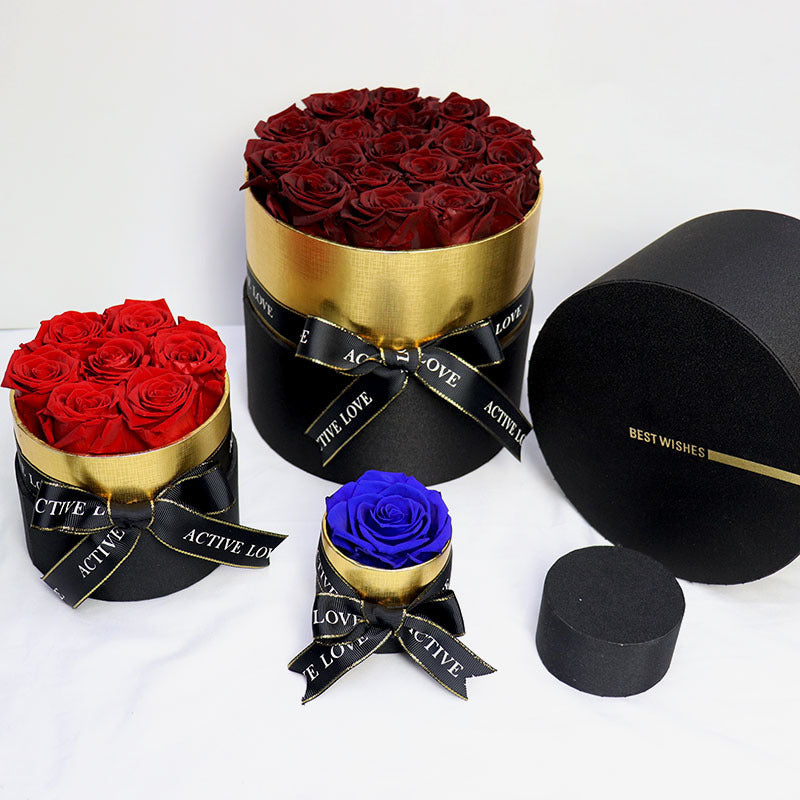 Flag Village Immortal Flower Hug Bucket 18 Roses Box Mother's Day Tanabata Valentine's Day Gift