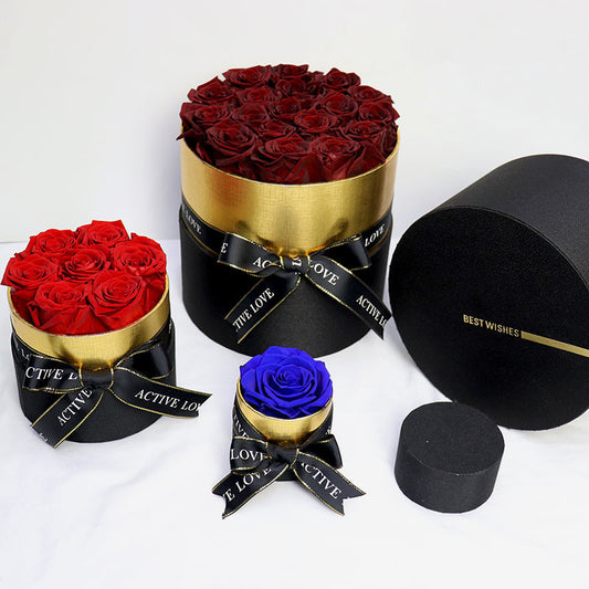Flag Village Immortal Flower Hug Bucket 18 Roses Box Mother's Day Tanabata Valentine's Day Gift