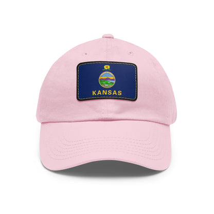 Flag Village USA Kansas State Flag Hat Cap with Leather Patch