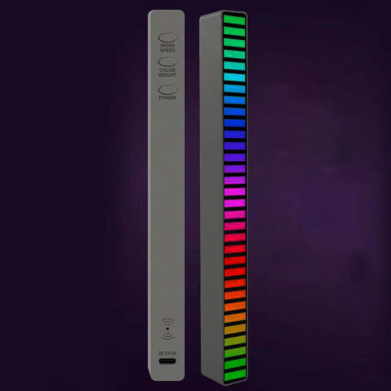 Flag Village Auto Tools New Car Sound Control Light RGB Voice-Activated Music Rhythm Ambient Light With 32 LED 18 Colors Car Home Decoration Lamp