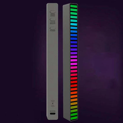 Flag Village Auto Tools New Car Sound Control Light RGB Voice-Activated Music Rhythm Ambient Light With 32 LED 18 Colors Car Home Decoration Lamp