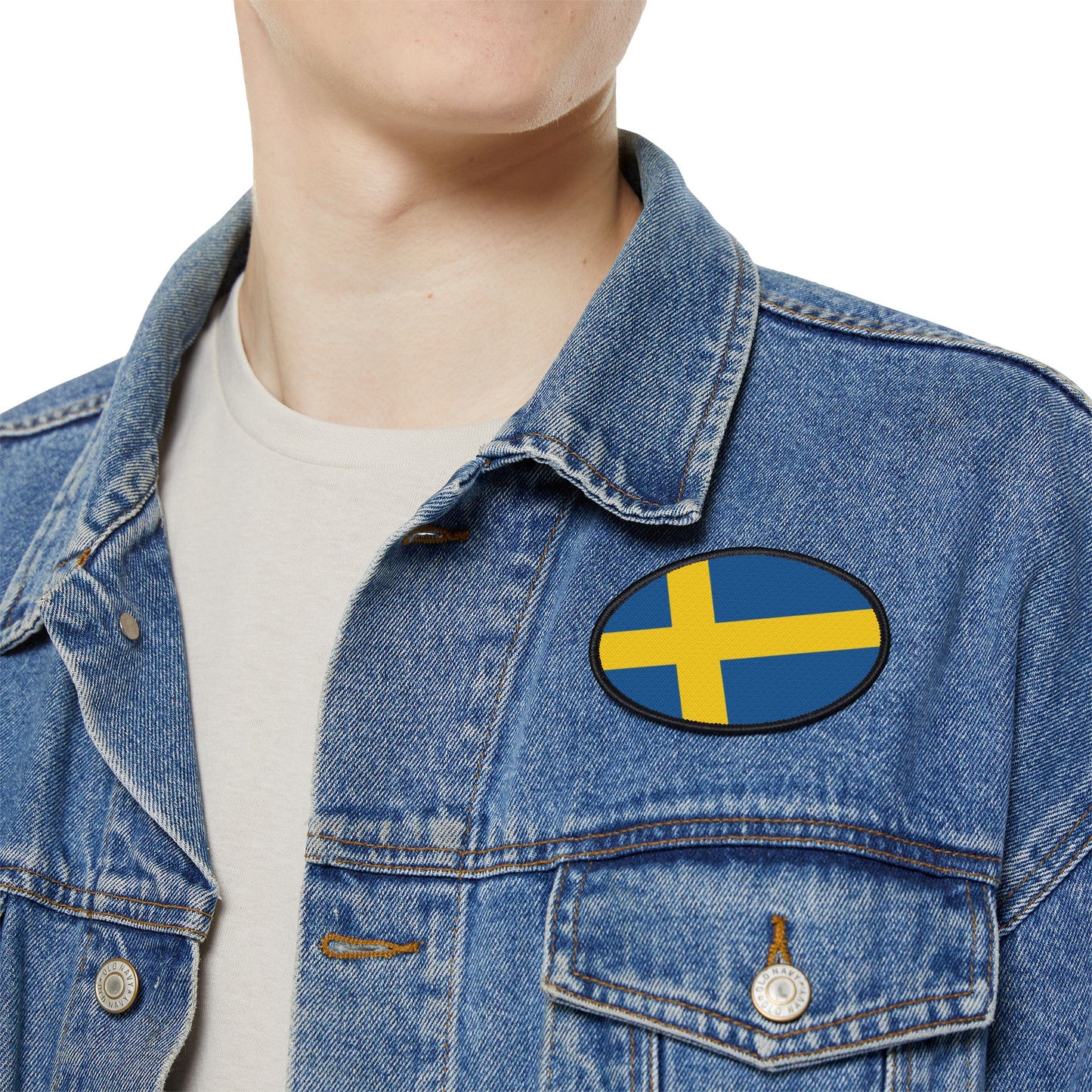Flag Village Sweden Flag Embroidery Iron-On Patches