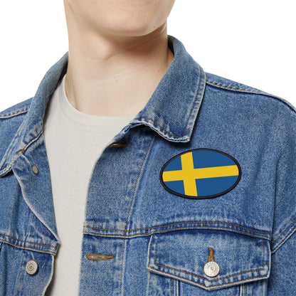 Flag Village Sweden Flag Embroidery Iron-On Patches