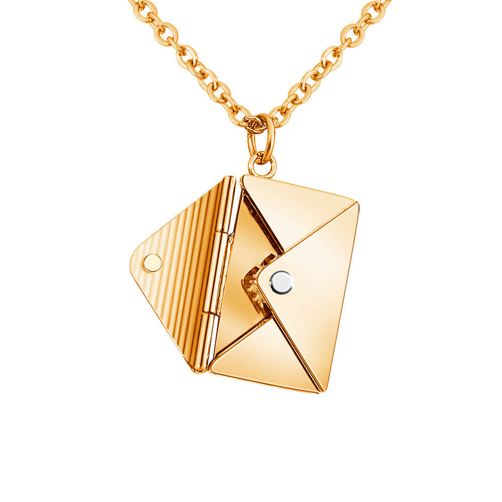 Flag Village Fashion Jewelry Envelop Necklace Women Lover Letter Pendant Best Gifts For Girlfriend