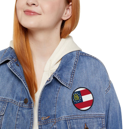 Flag Village Georgia State Flag Embroidery Iron-On Patches