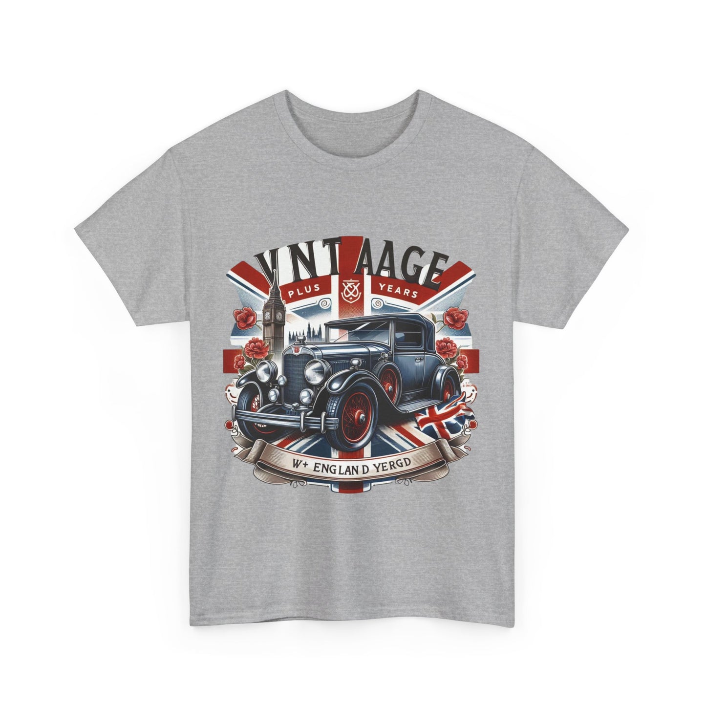 Flag Village UK Vintage Car Flag T-SHIRT Heavy Cotton Tee UK0007