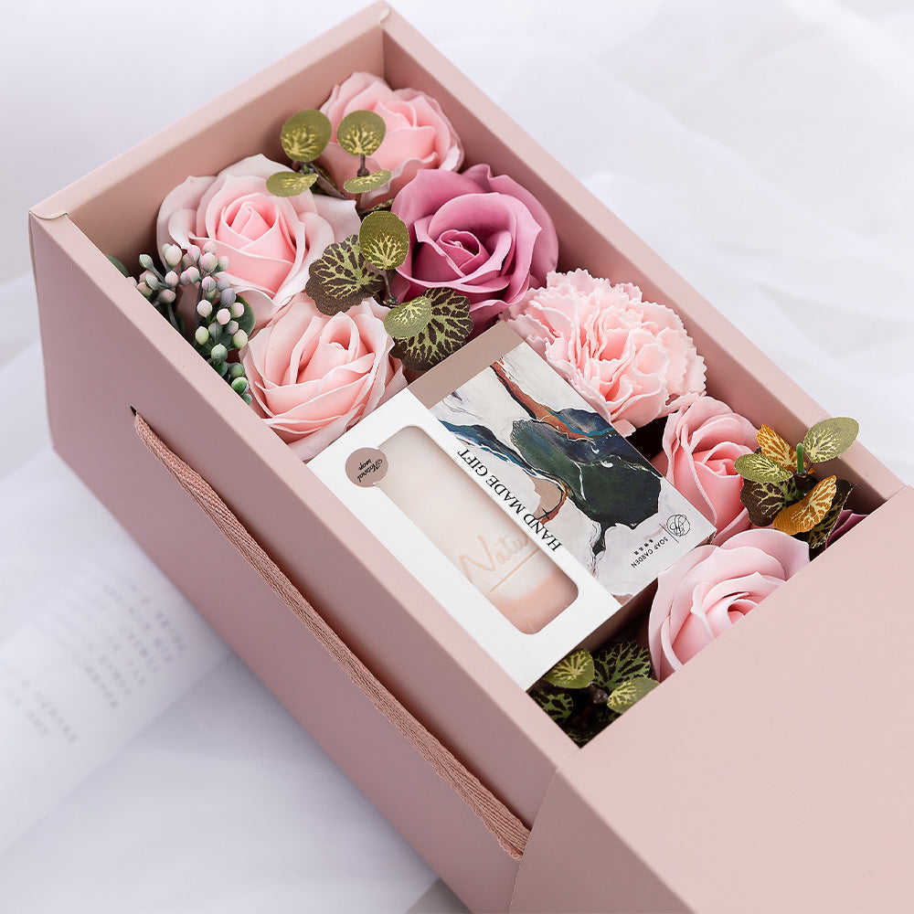 Flag Village Rose Flower Soap Flower Gift Box Valentine's Day Gift Handmade Soap Hand Bouquet Flower Box