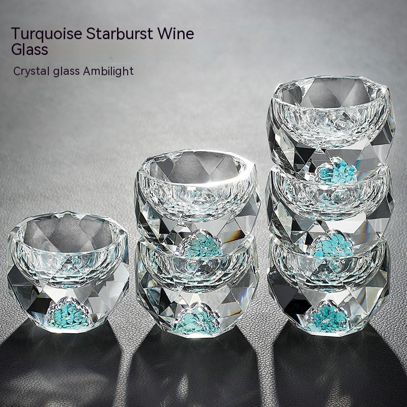Flag Village Household Wineglass Set Asterism Turquoise Star Diamond Wine Glass Simple Gift Box