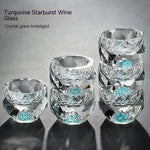 Flag Village Household Wineglass Set Asterism Turquoise Star Diamond Wine Glass Simple Gift Box