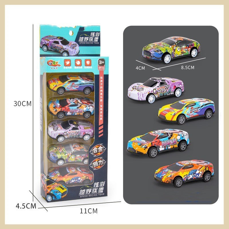 Flag Village Alloy Metal Car Model Non-duplicate Children's Simulation Model Car Set High-grade Gift Box