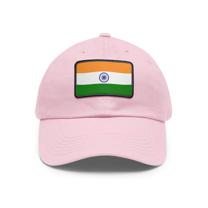 Flag Village India Flag Hat Cap with Leather Patch