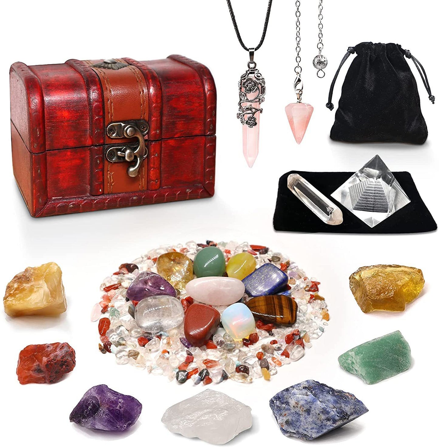 Flag Village 23 Piece Natural Crystal Stone Set Gift Box