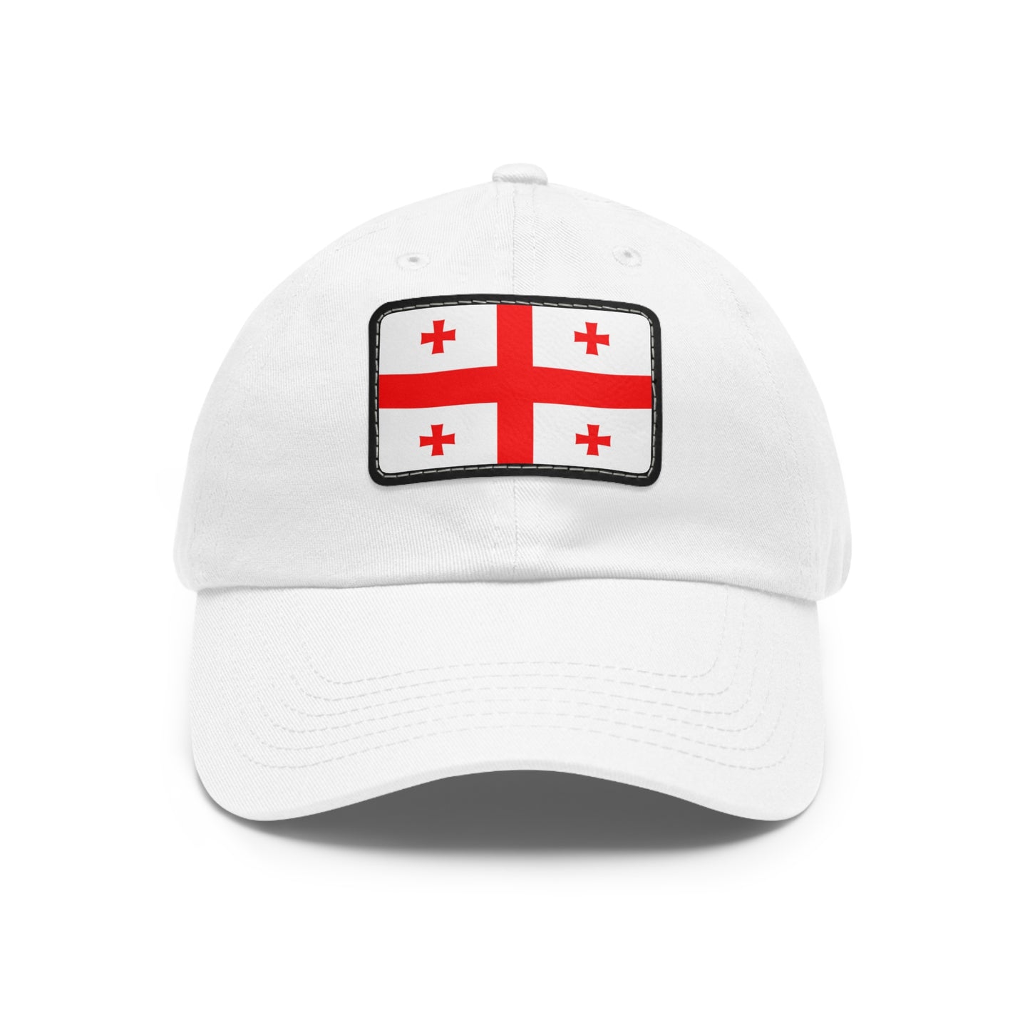 Flag Village Georgia Flag Hat Cap with Leather Patch