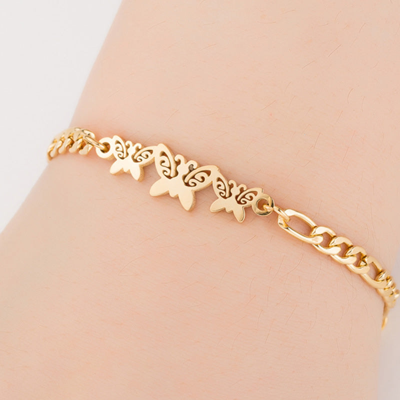 Flag Village Gold Color Charms Bracelet Femme Stainless Steel Women Jewelry Lucky Origami Elephant Bracelets Friendship Gifts