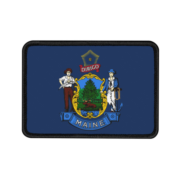 Flag Village Maine State Flag Embroidered Iron-On Patch