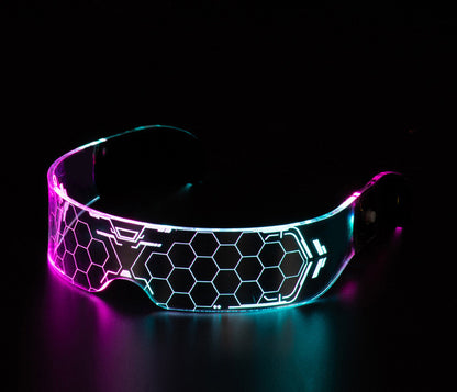 Flag Village LED Luminous Glasses Party Bar Disco Punk Glasses Futuristic Style Festival Goggles Decoration Gifts
