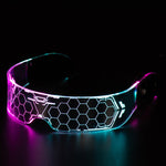 Flag Village LED Luminous Glasses Party Bar Disco Punk Glasses Futuristic Style Festival Goggles Decoration Gifts